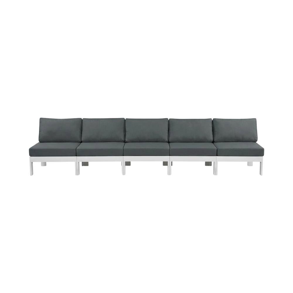Gray Fabric Outdoor Patio Modular Sectional, Contemporary Design, Relaxing. Picture 4