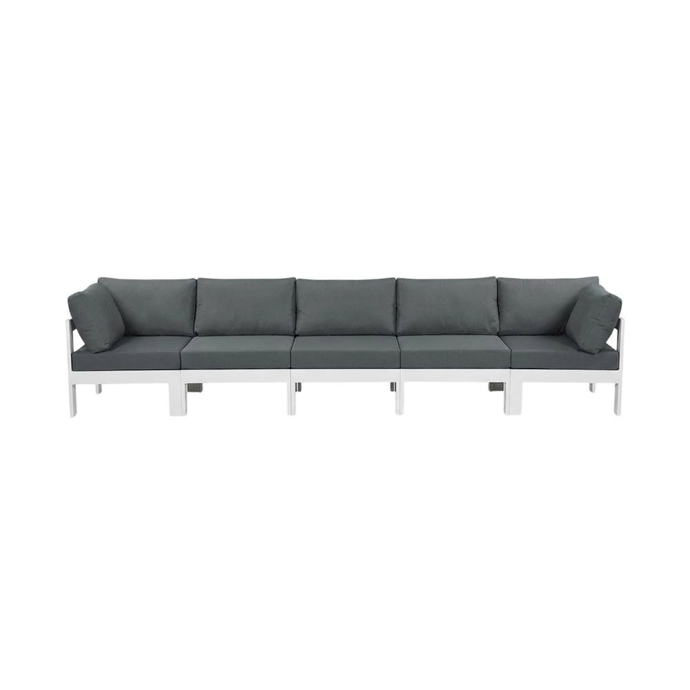 Gray Fabric Outdoor Patio Modular Sectional With Contemporary Design. Picture 4