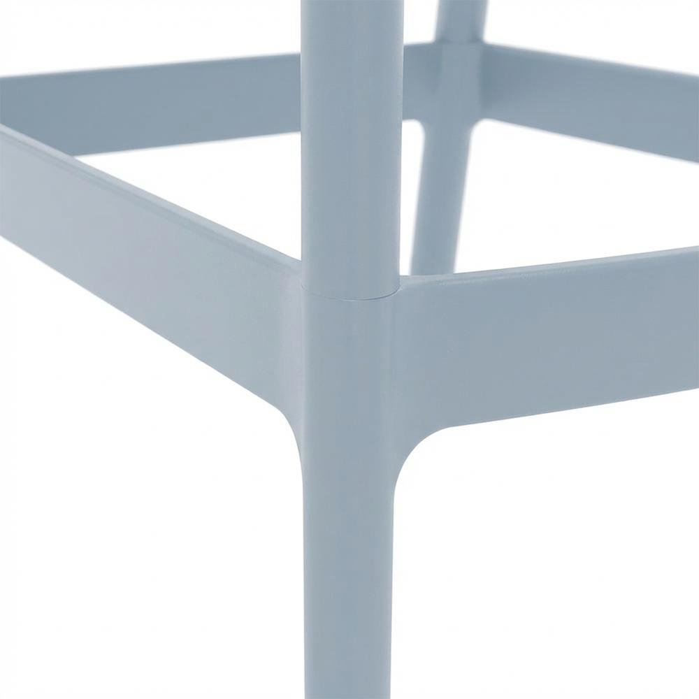 Set Of 4 Sky Blue Outdoor Patio Bar Stools, Protective Finish, Contemporary. Picture 6