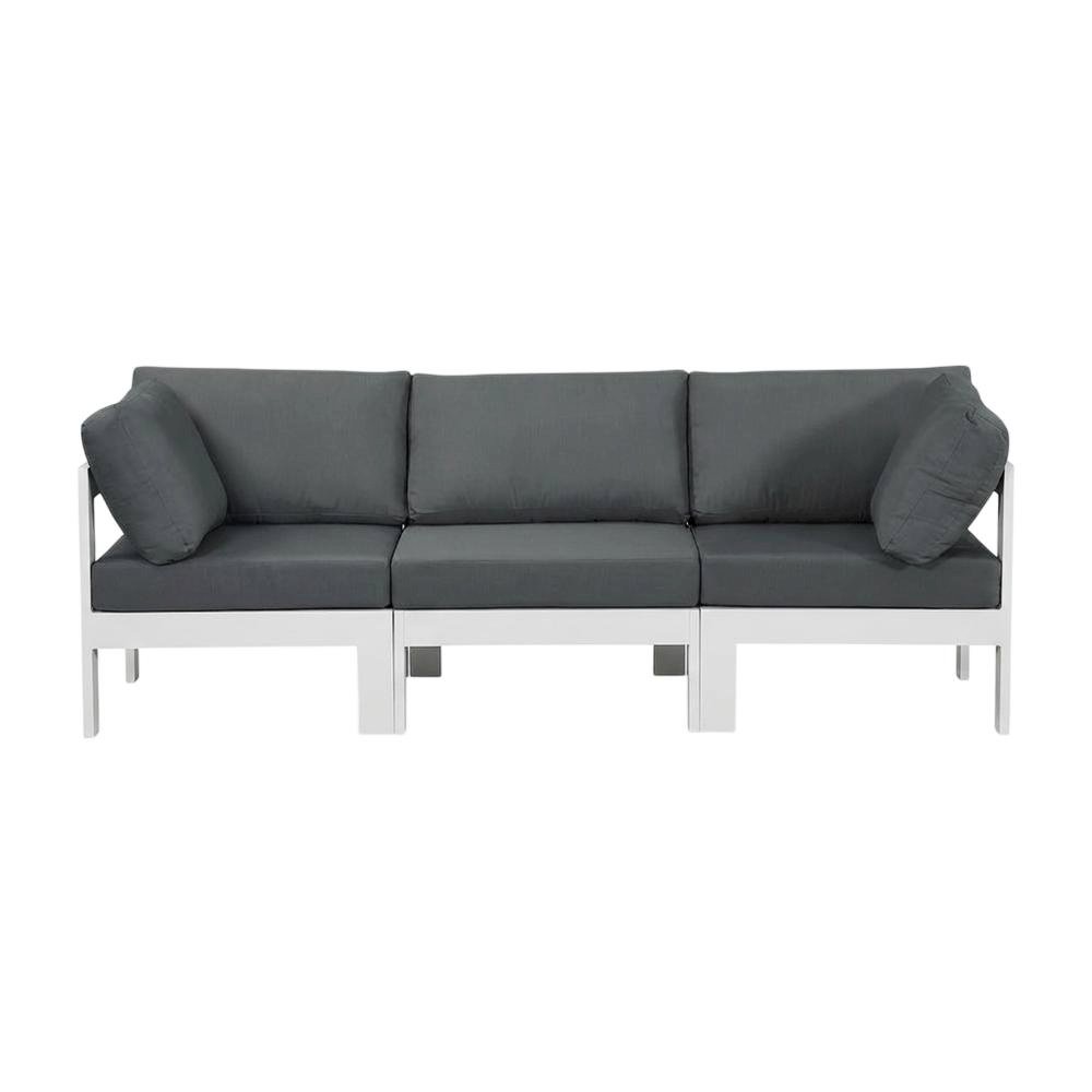 Gray Fabric Outdoor Patio Modular Sectional, Contemporary Design, Cushioned. Picture 4