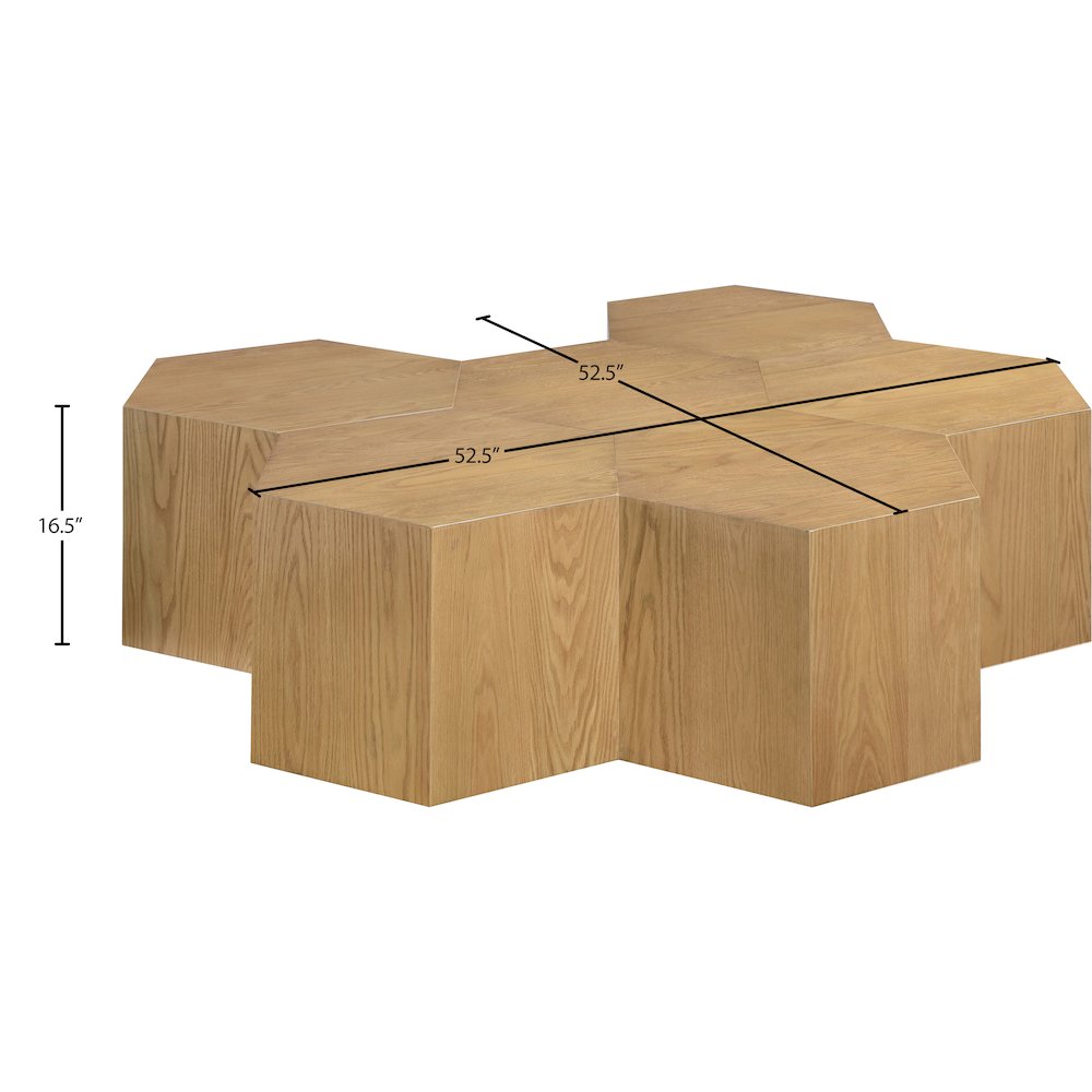 Eternal Natural Oak Wood 6pc. Modular Coffee Table. Picture 5