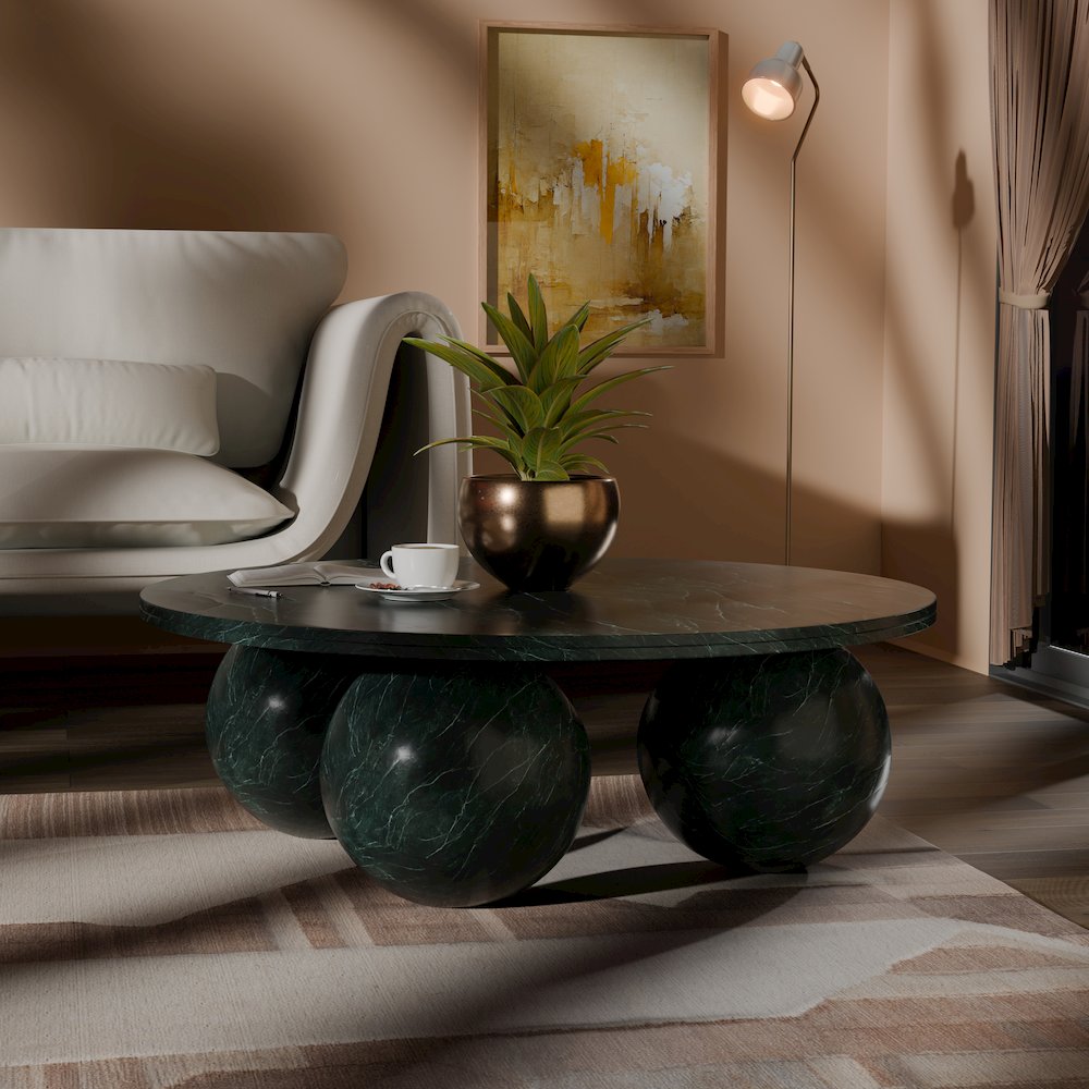Spherical Green Forest Coffee Table. Picture 2