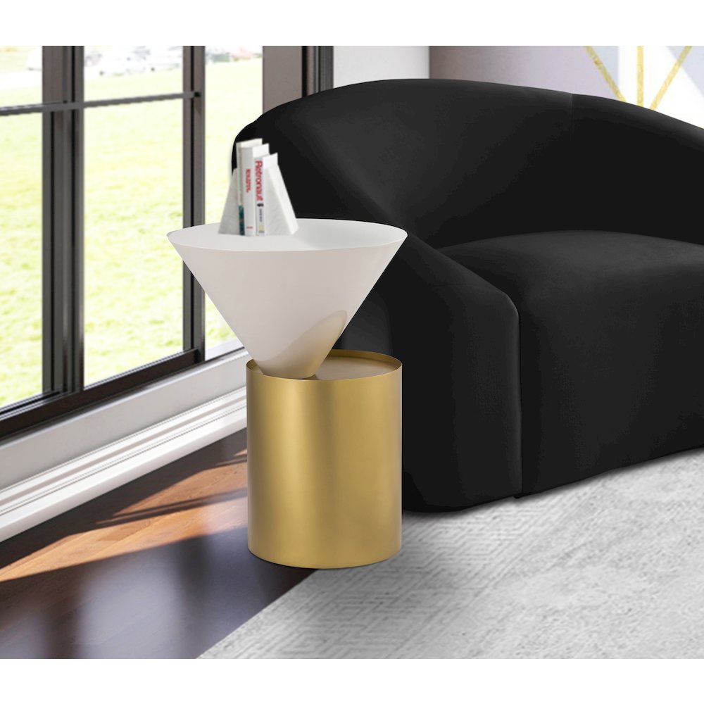 Damon White End Table. Picture 2