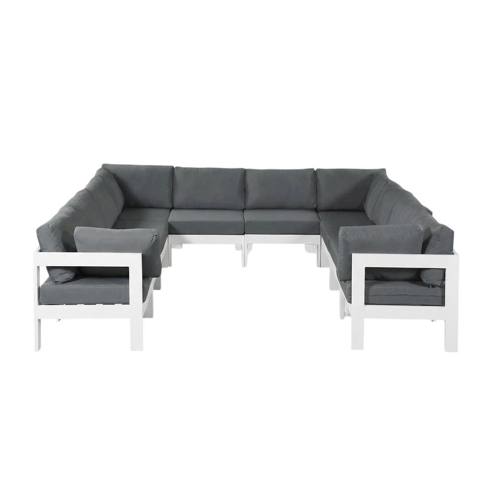 Gray Fabric Outdoor Patio Modular Sectional With Contemporary Design. Picture 4