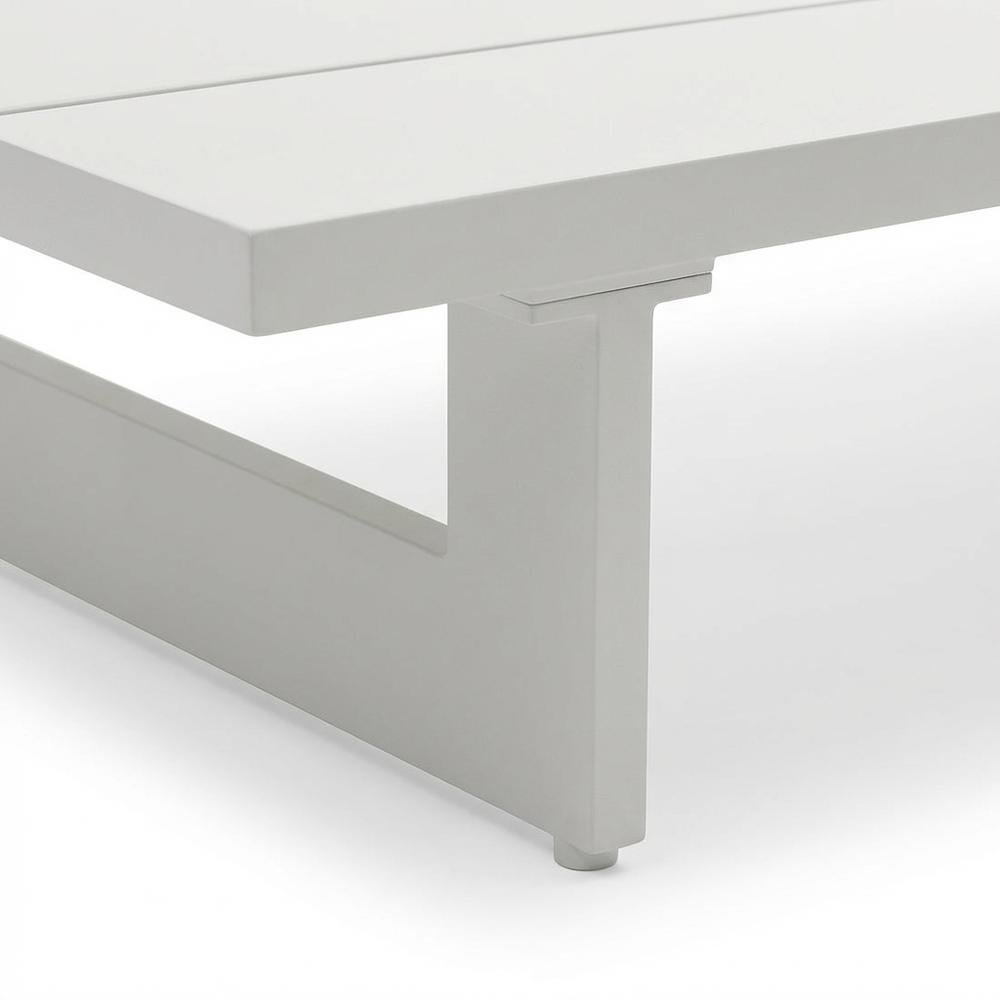White Outdoor Patio Coffee Table With Contemporary Style And Durable Finish. Picture 6