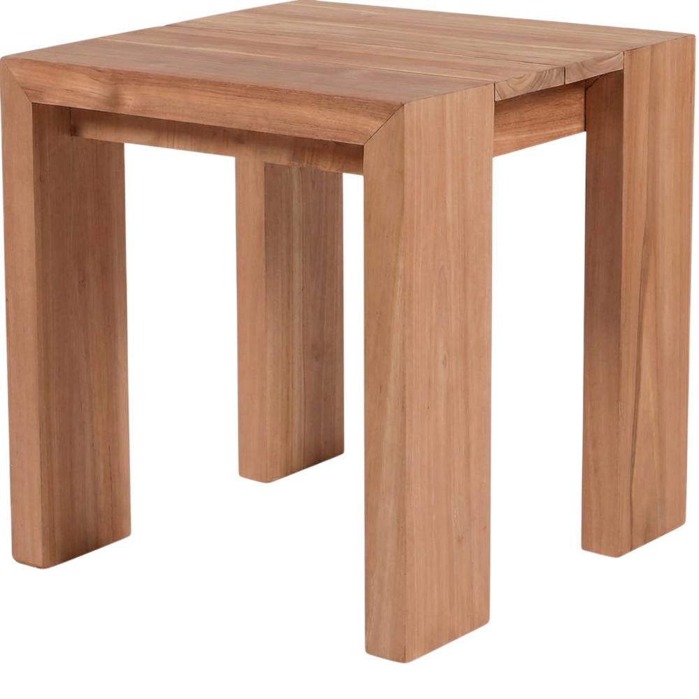 Teak Outdoor End Table With Contemporary Finish And Sturdy Design. Picture 1