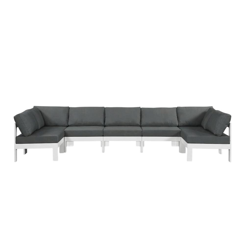 Gray Fabric Outdoor Patio Modular Sectional With Contemporary Style. Picture 4