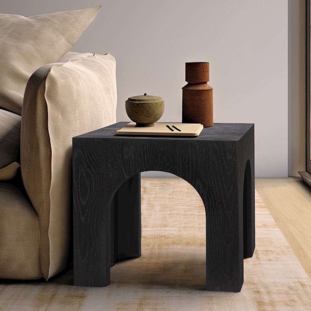 Arch Black End Table. Picture 2