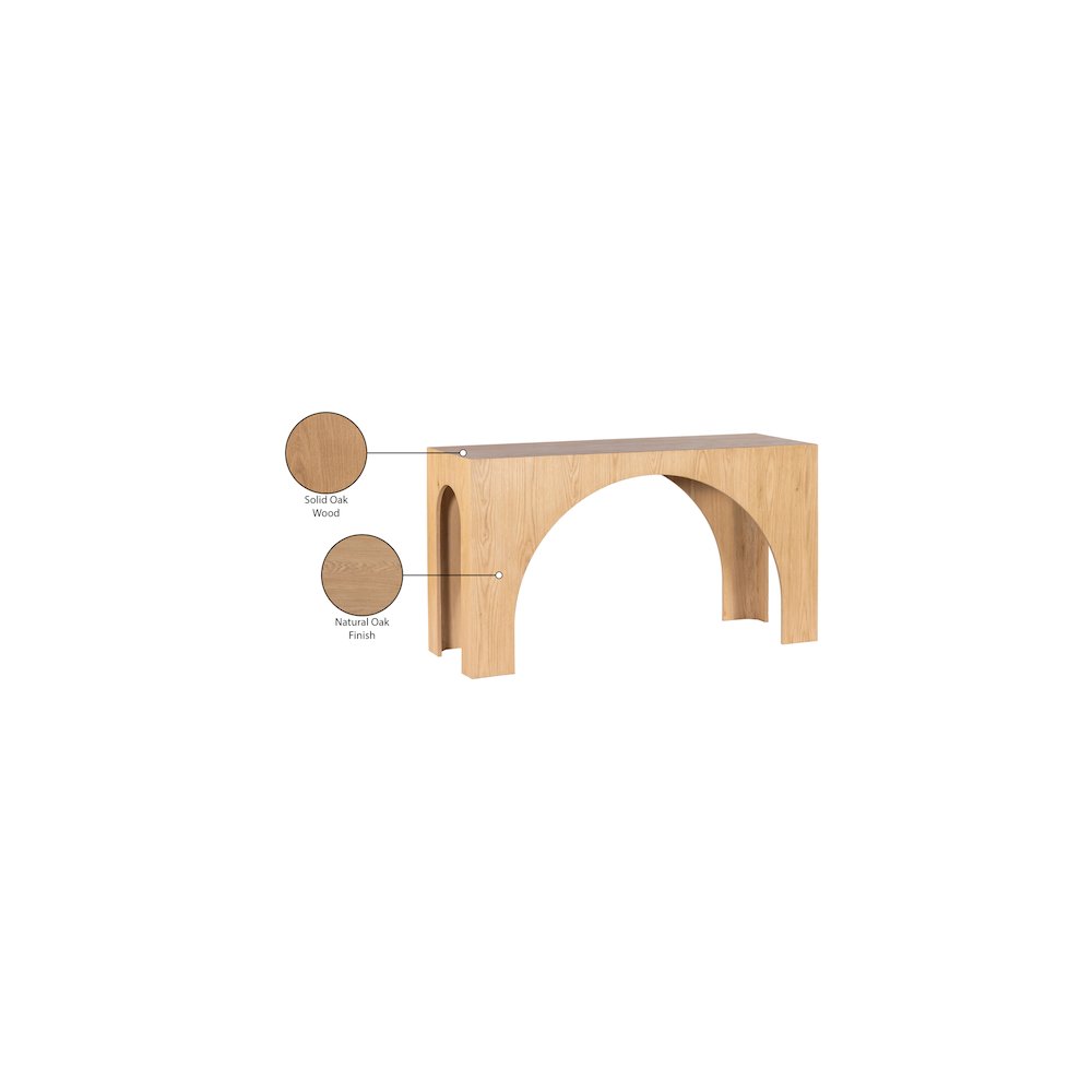 Arch Oak Console Table. Picture 7