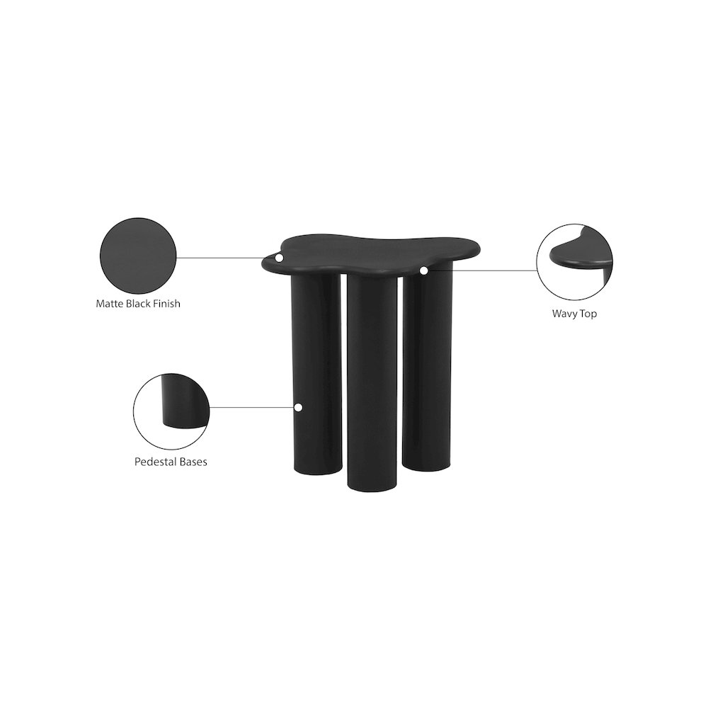Romaine Black End Table. Picture 7
