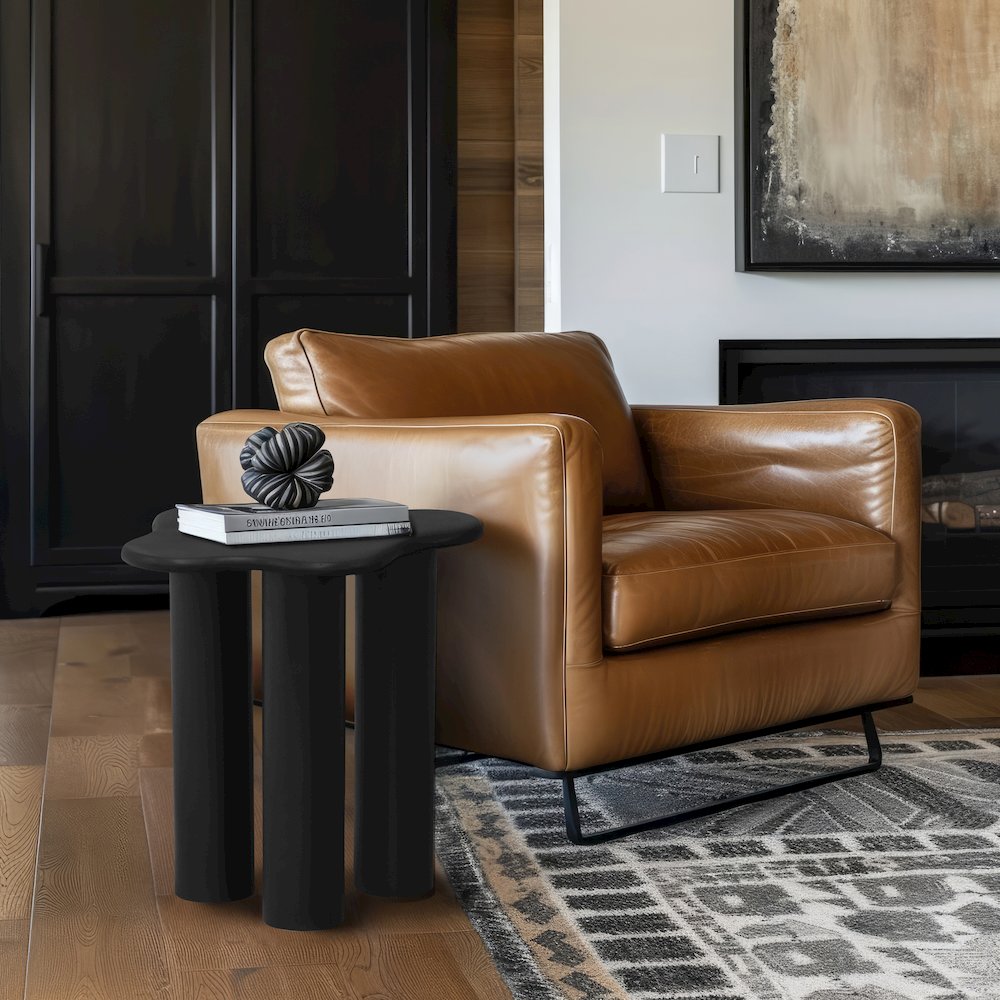 Romaine Black End Table. Picture 2