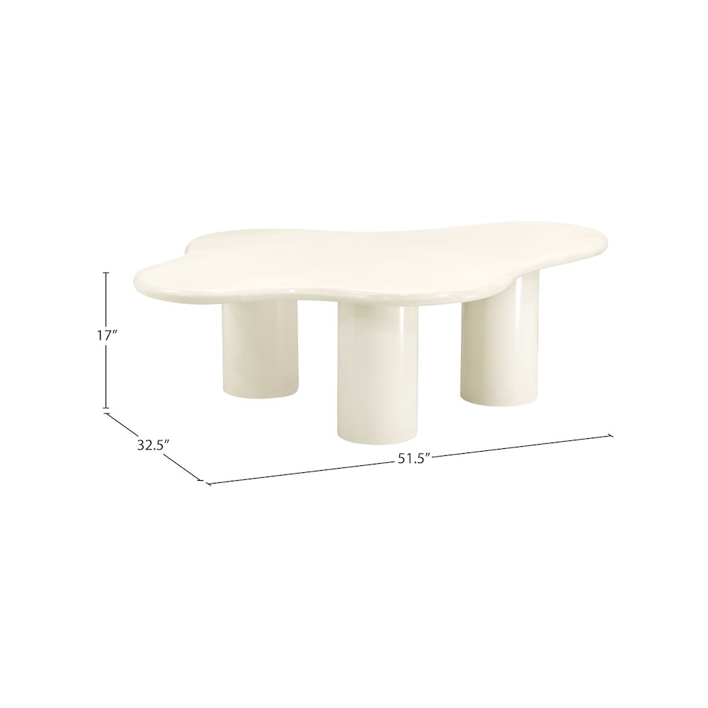 Romaine Cream Coffee Table. Picture 6
