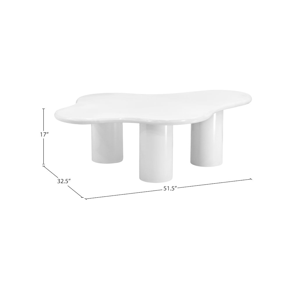 Romaine White Coffee Table. Picture 6