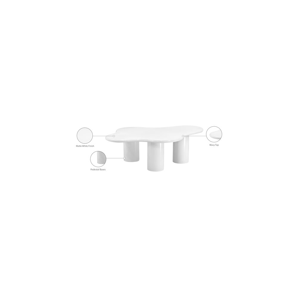 Romaine White Coffee Table. Picture 7