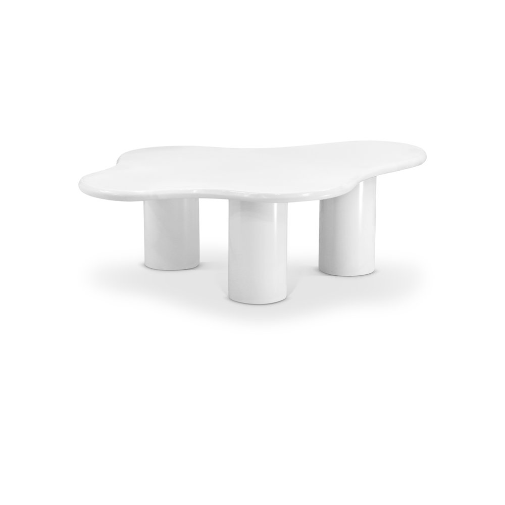 Romaine White Coffee Table. Picture 1