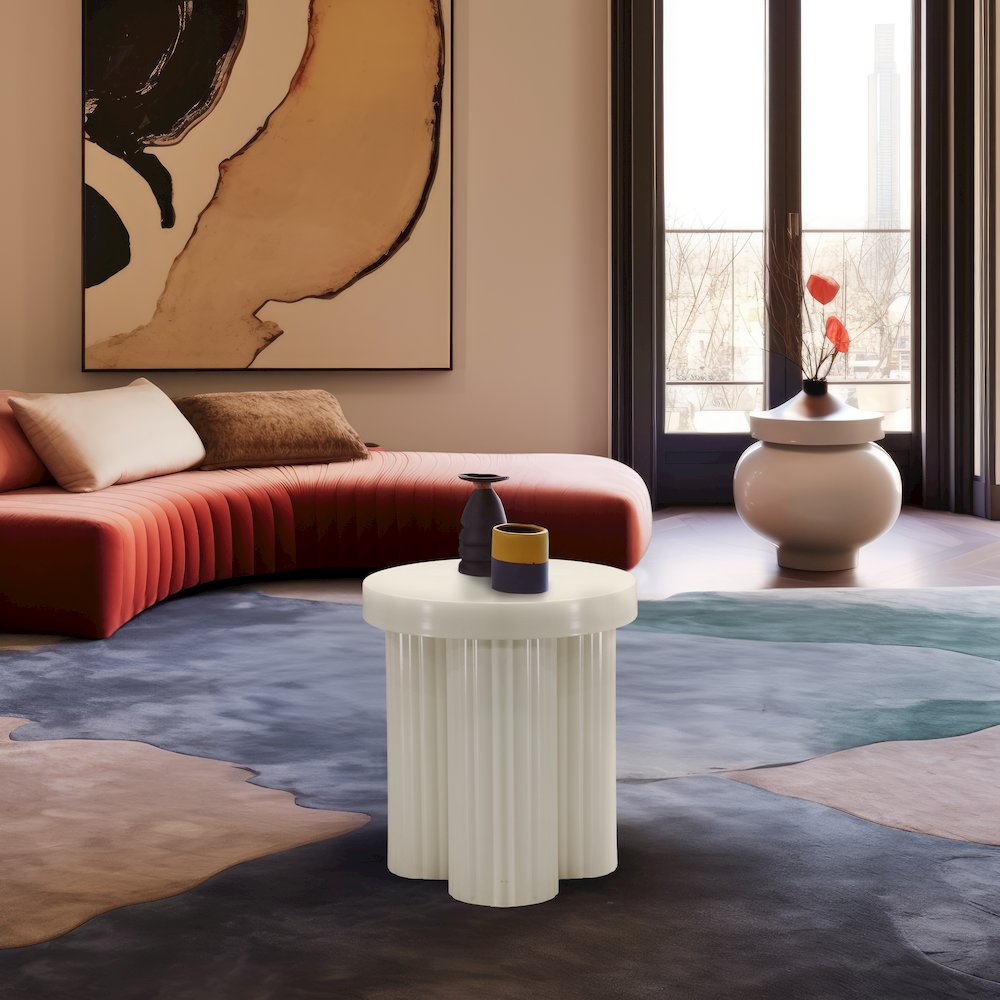 Rhodes Cream End Table. Picture 2