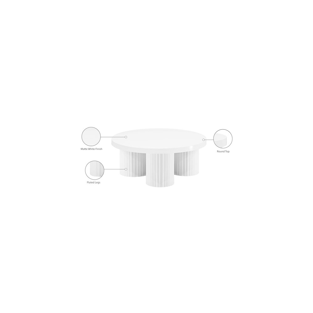 Rhodes White Coffee Table. Picture 7