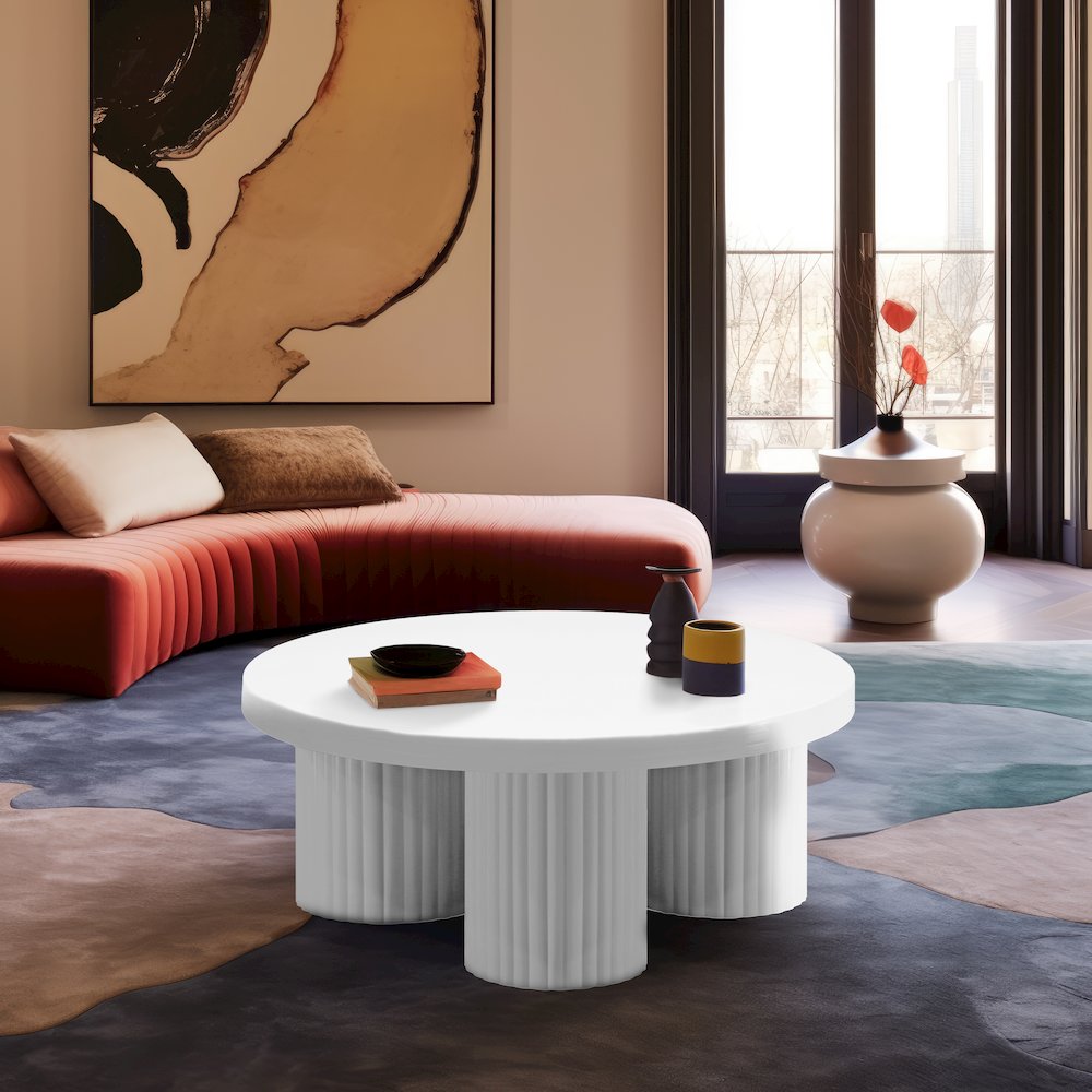 Rhodes White Coffee Table. Picture 2