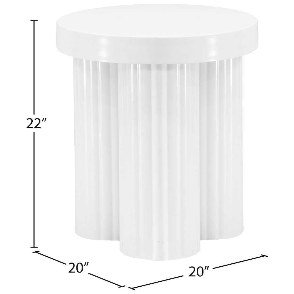 Rhodes White End Table. Picture 6