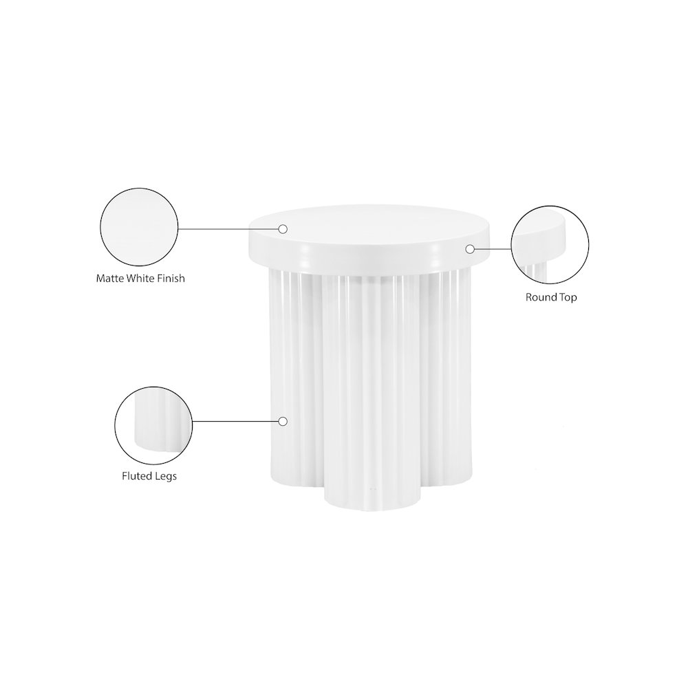Rhodes White End Table. Picture 7