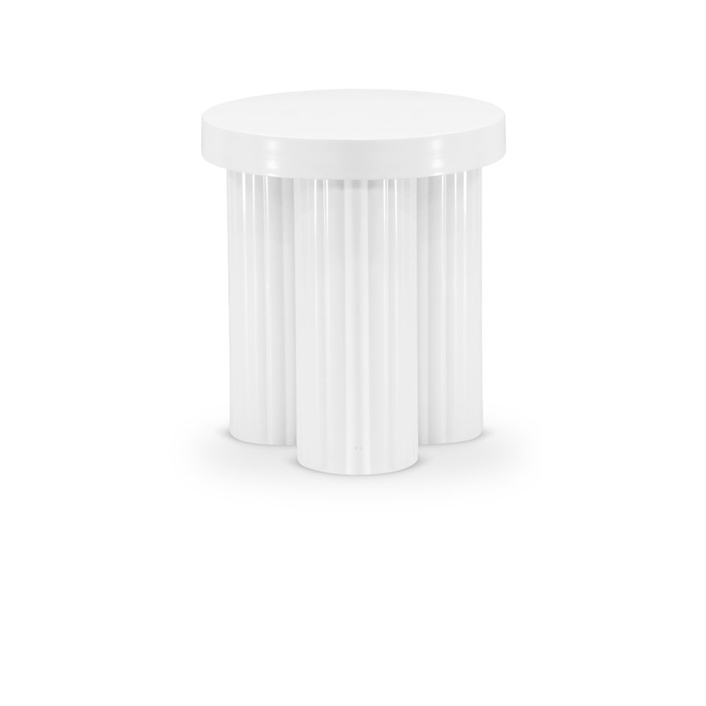 Rhodes White End Table. Picture 1