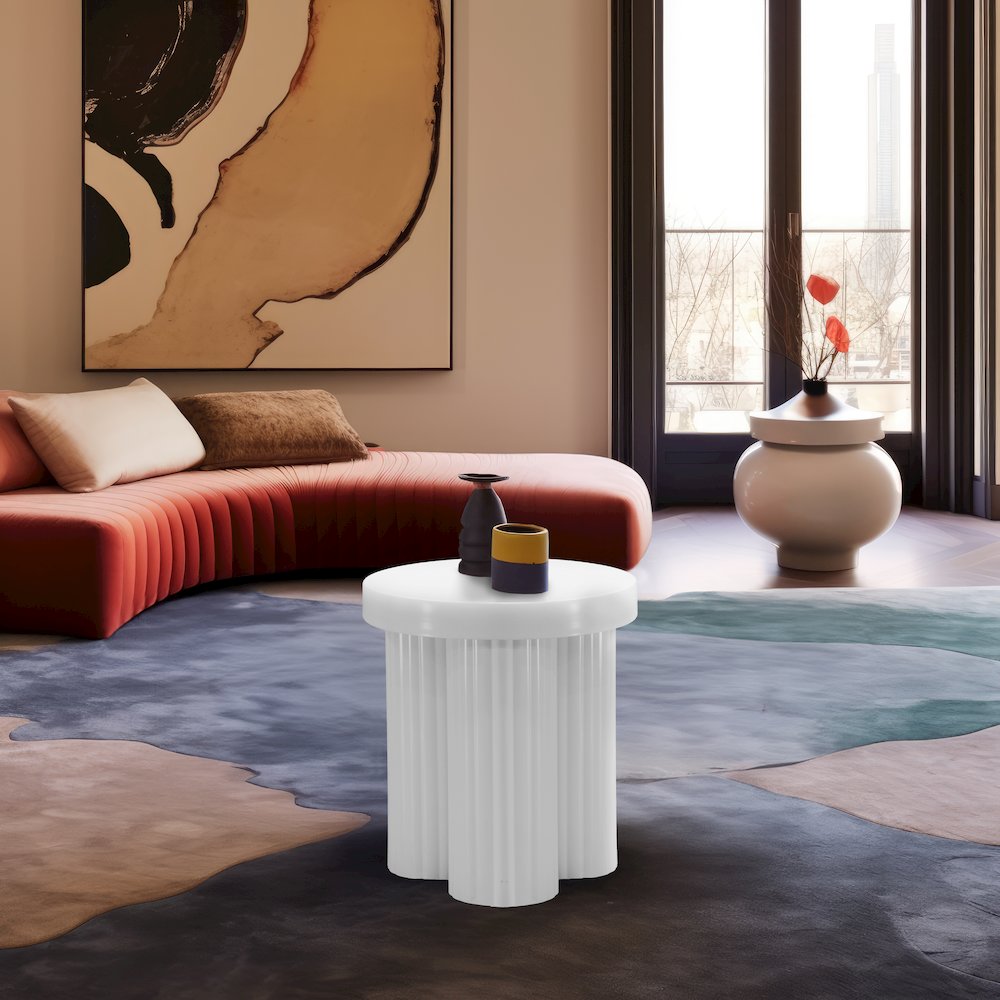 Rhodes White End Table. Picture 2