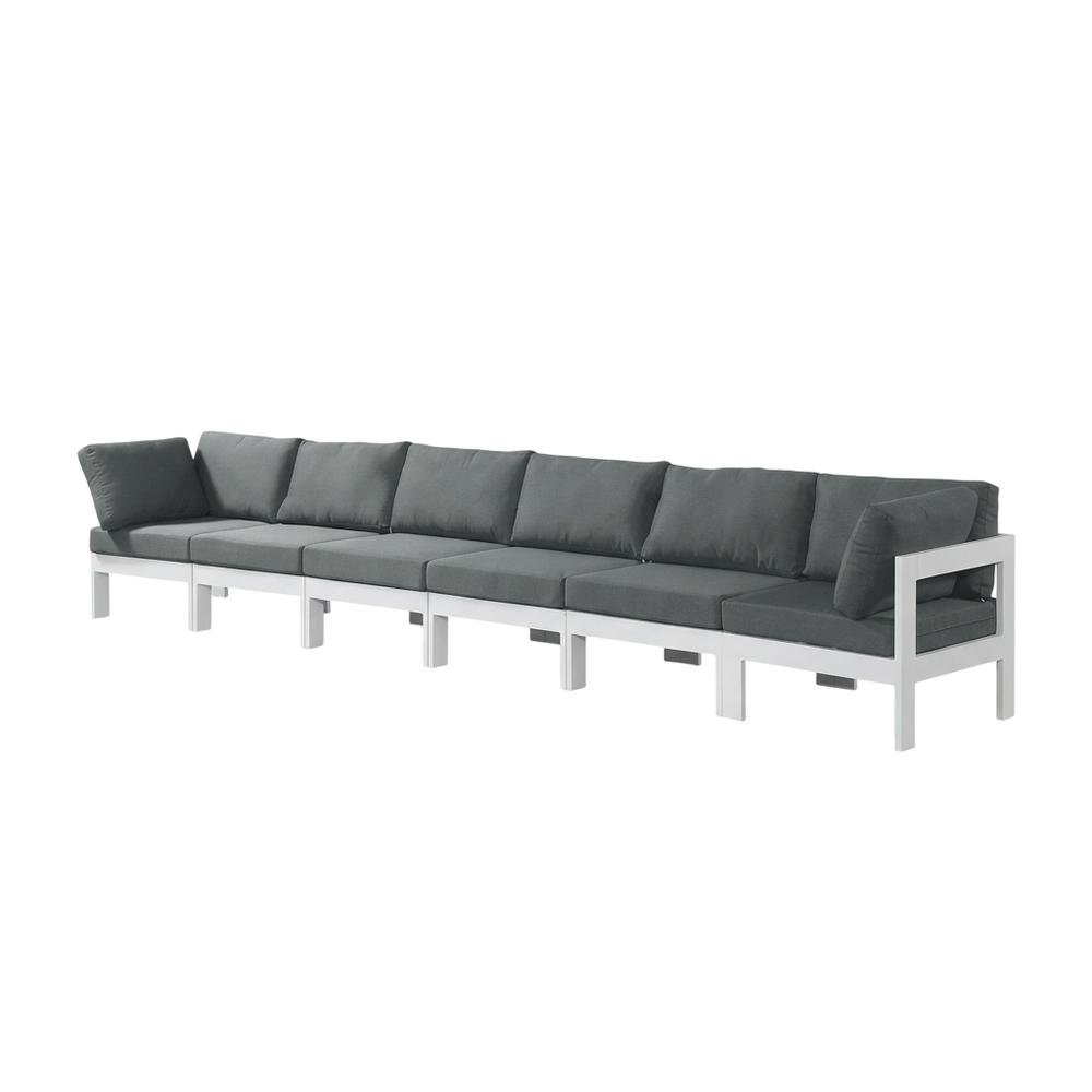 Gray Fabric Outdoor Modular Sofa With Contemporary Style And Cushioned Seating. Picture 1
