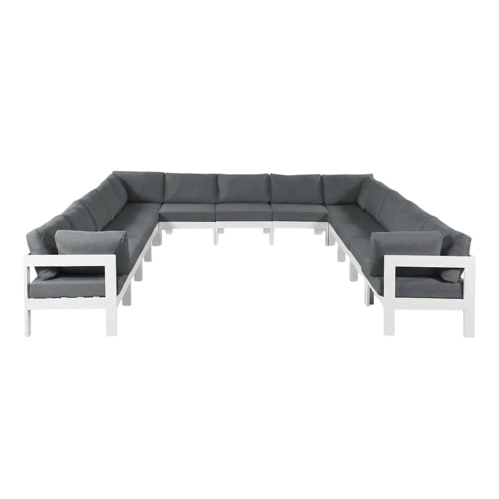 Gray Fabric Outdoor Modular Sectional With Contemporary Style. Picture 4