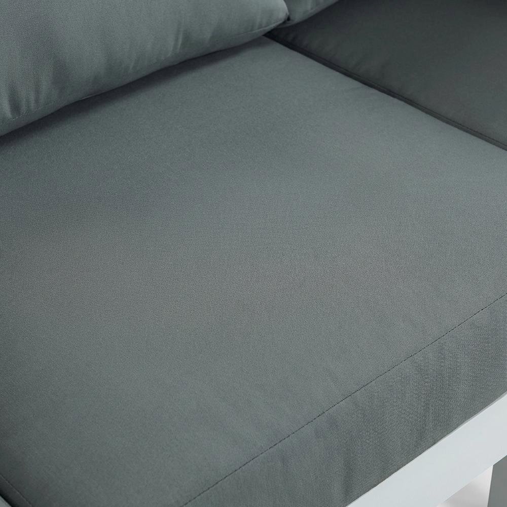 Gray Fabric Outdoor Modular Sofa With Contemporary Style For Patio Lounge. Picture 5