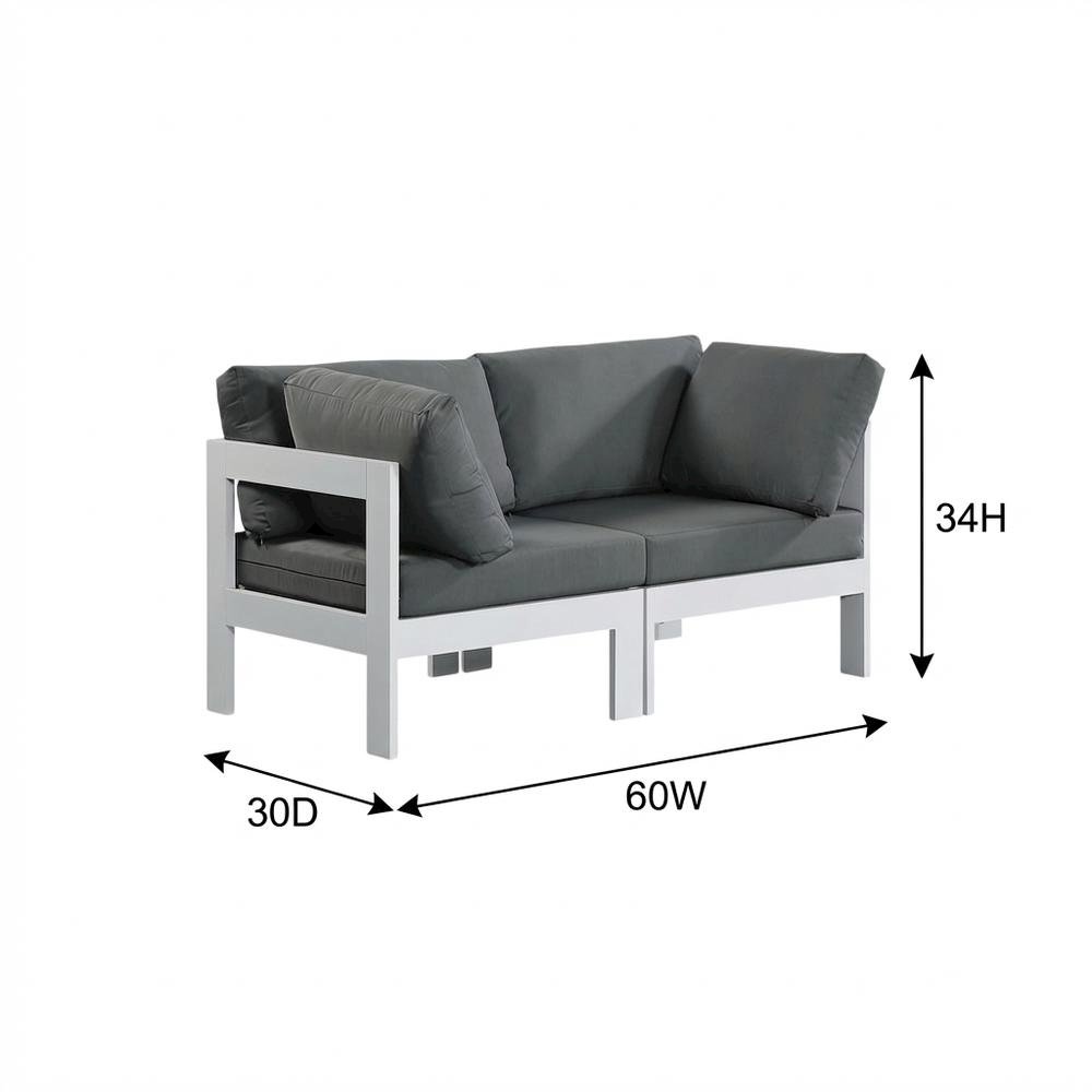 Gray Fabric Outdoor Modular Sofa With Contemporary Style For Patio Lounge. Picture 7