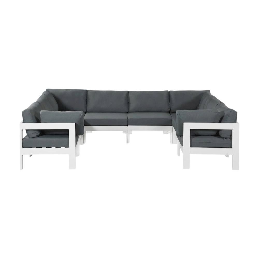 Gray Fabric Outdoor Patio Modular Sectional With Contemporary Style. Picture 4