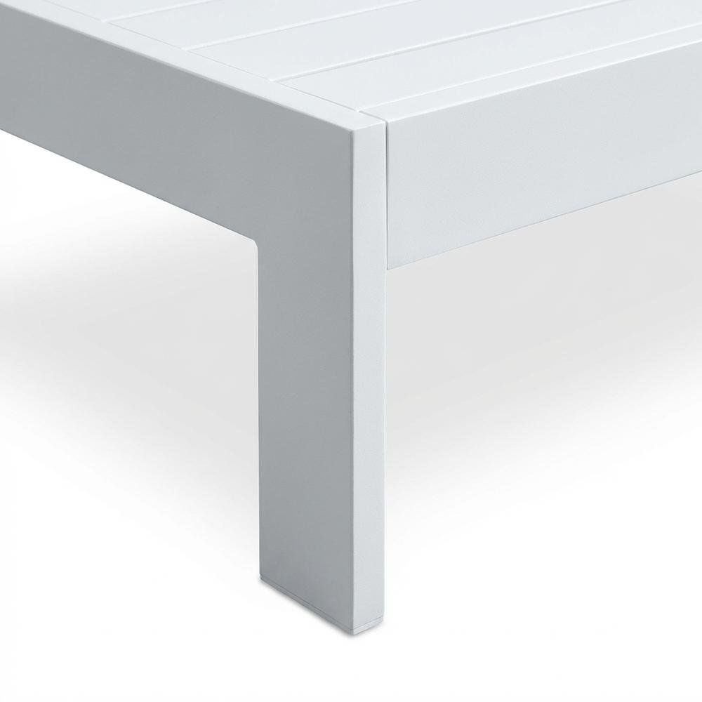 White Fabric Outdoor Patio Modular Sofa, Contemporary Design, Cushioned Seating. Picture 6