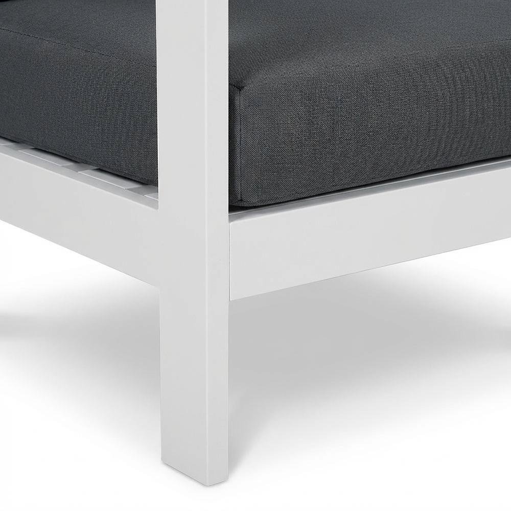 Gray Fabric Outdoor Patio Modular Sectional, Contemporary Design, Cushioned. Picture 6