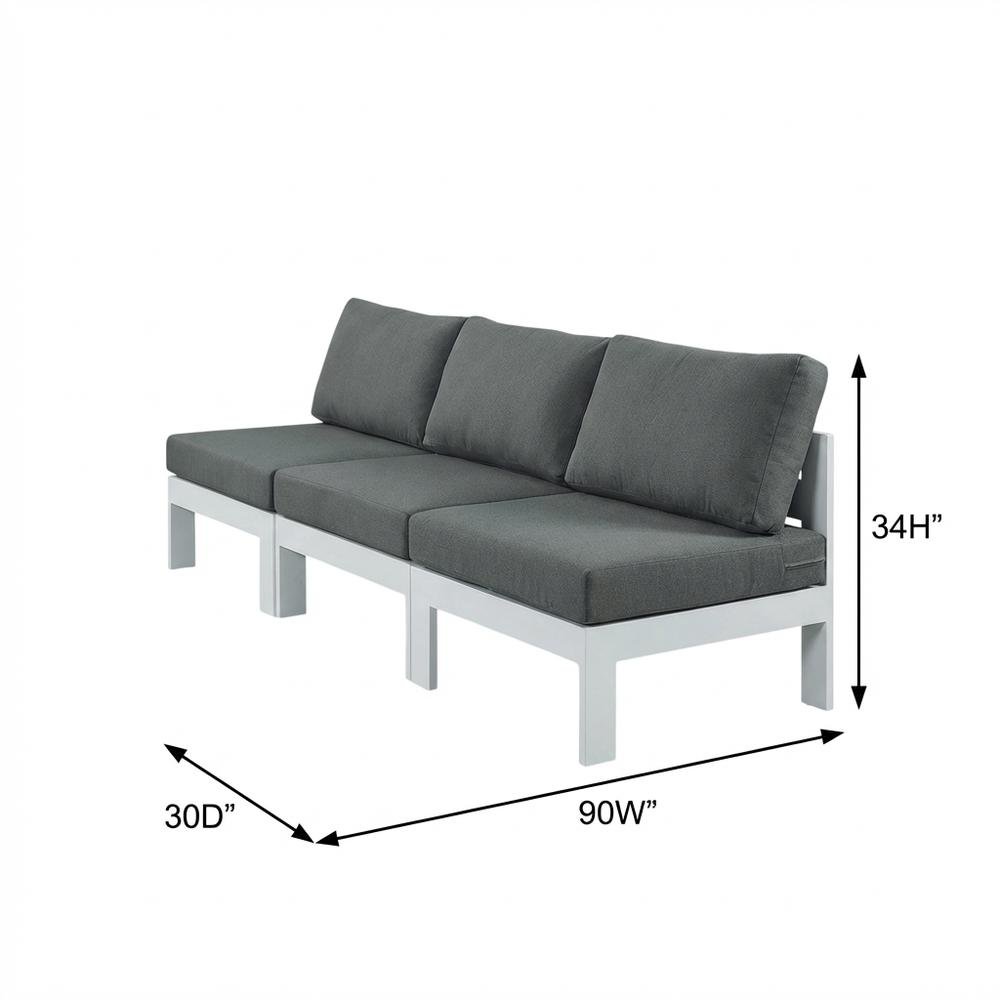 Gray Fabric Outdoor Modular Sofa With Contemporary Style And Cushioned Seats. Picture 7