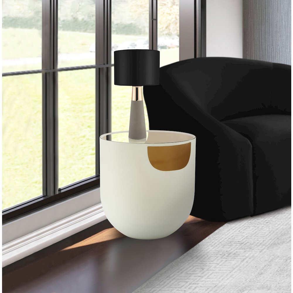 Doma Cream / Gold End Table. Picture 2