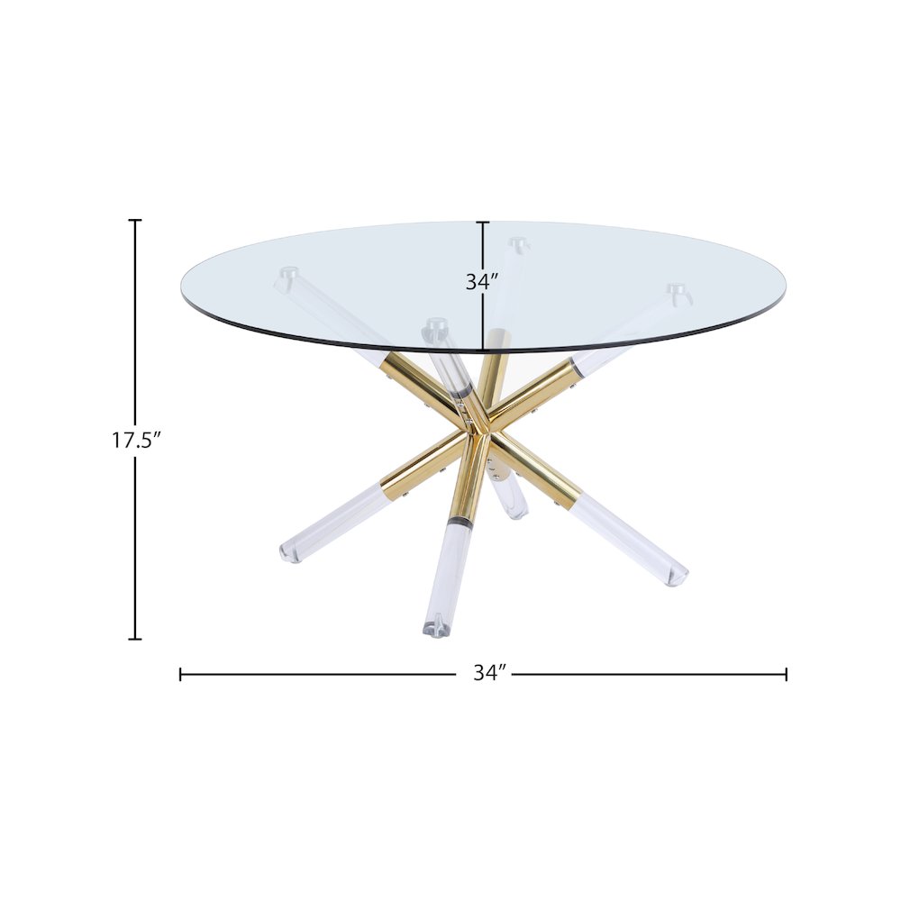 Mercury Acrylic/Gold Coffee Table. Picture 4