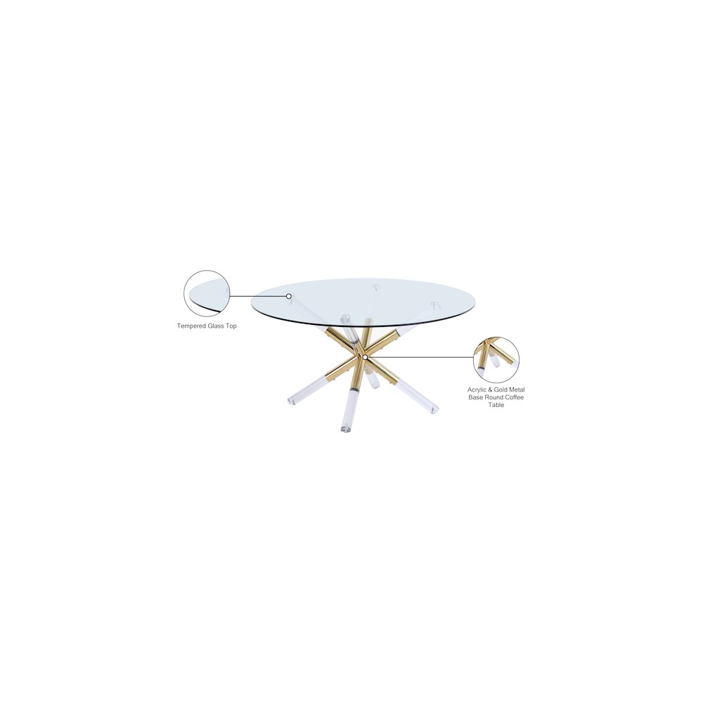 Mercury Acrylic/Gold Coffee Table. Picture 5