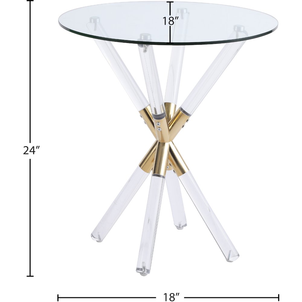 Mercury Acrylic/Gold End Table. Picture 4