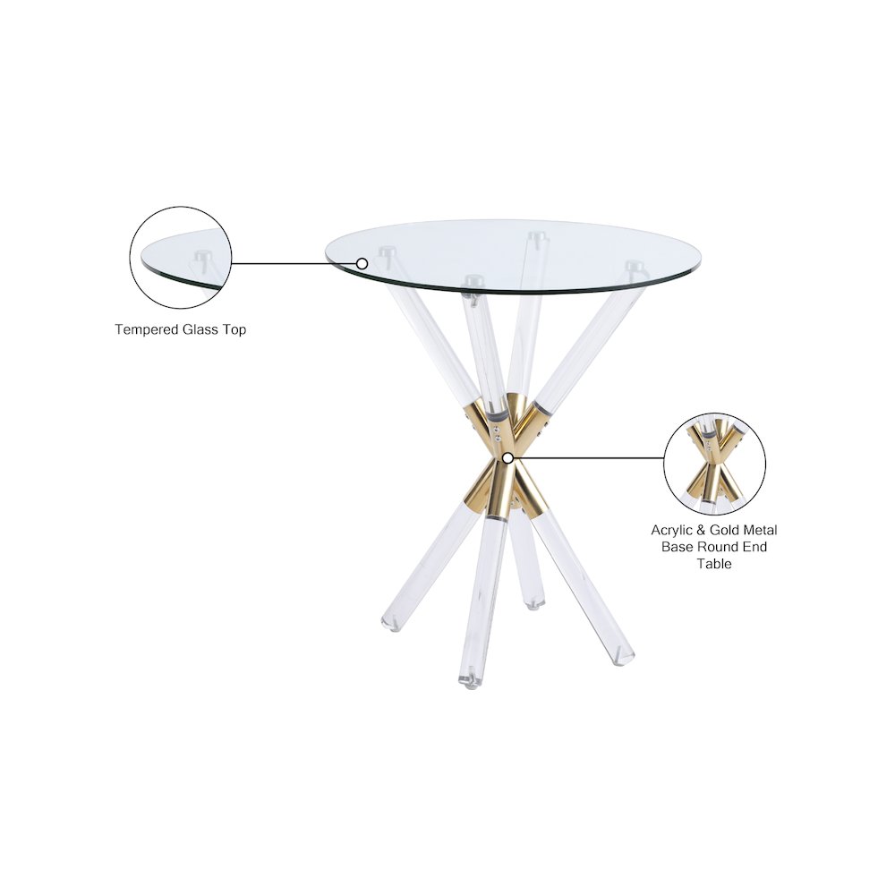 Mercury Acrylic/Gold End Table. Picture 5