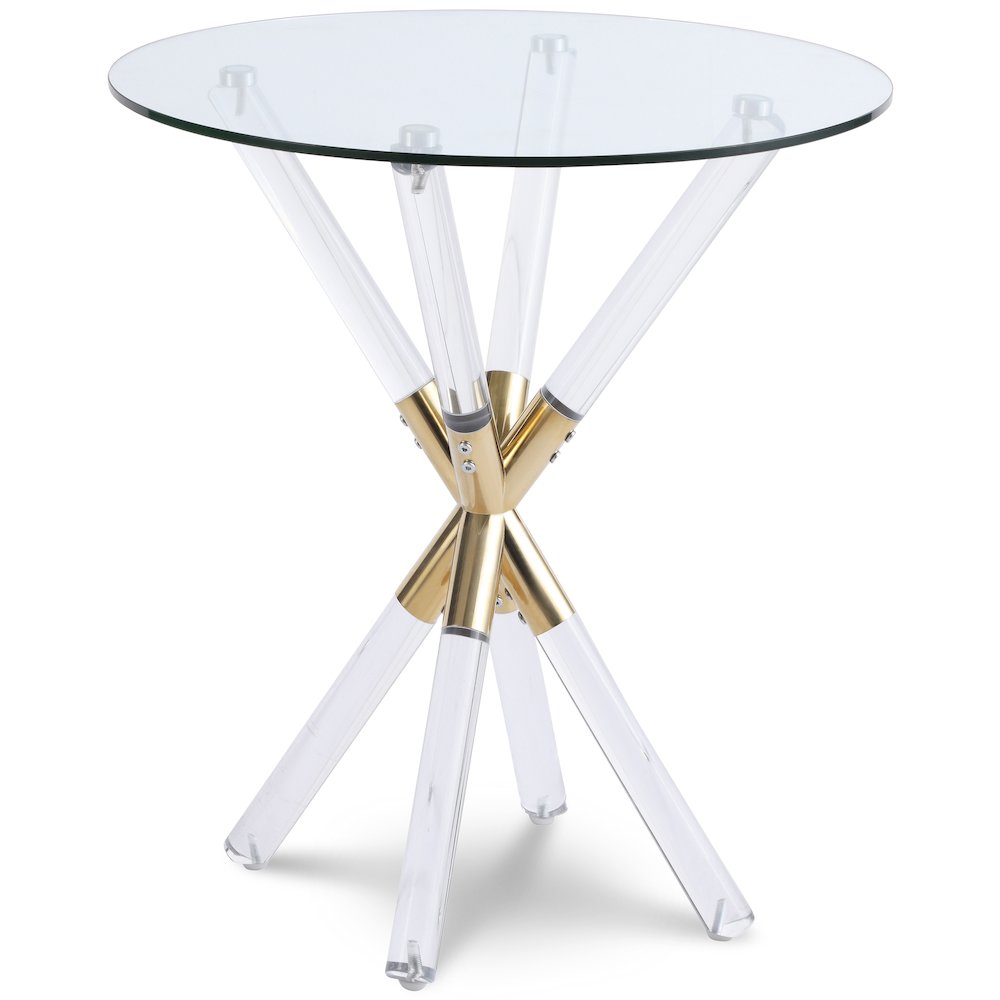 Mercury Acrylic/Gold End Table. Picture 1