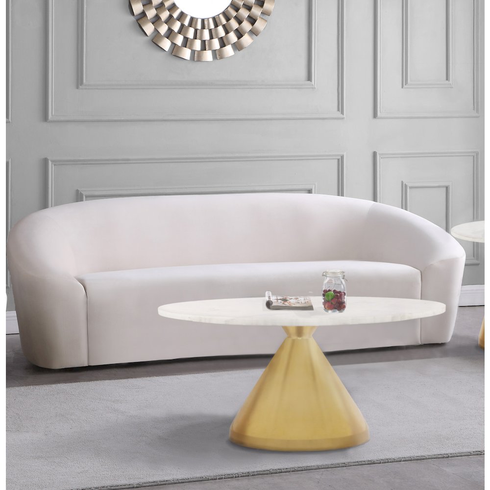 Emery White Marble Coffee Table. Picture 2