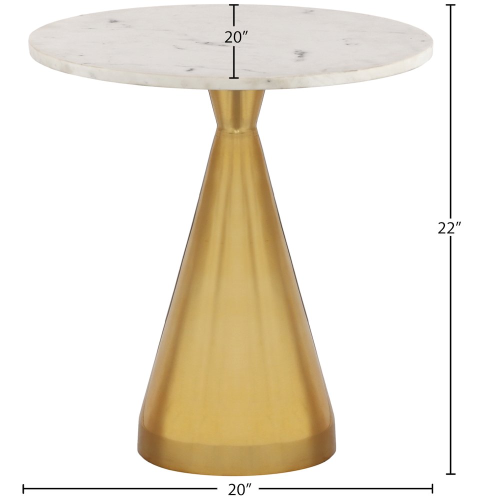Emery White Marble End Table. Picture 7