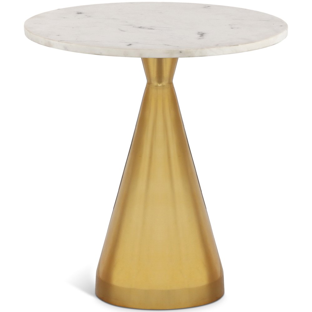 Emery White Marble End Table. Picture 1