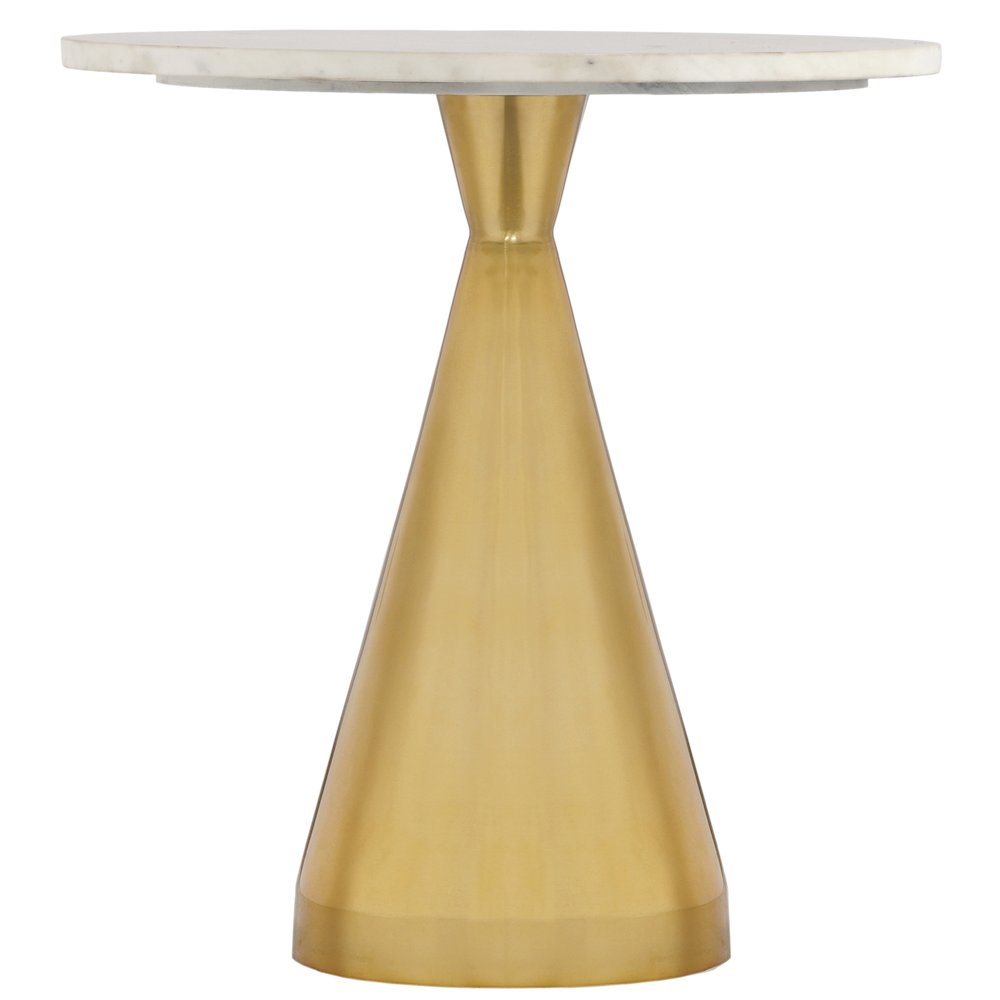 Emery White Marble End Table. Picture 3