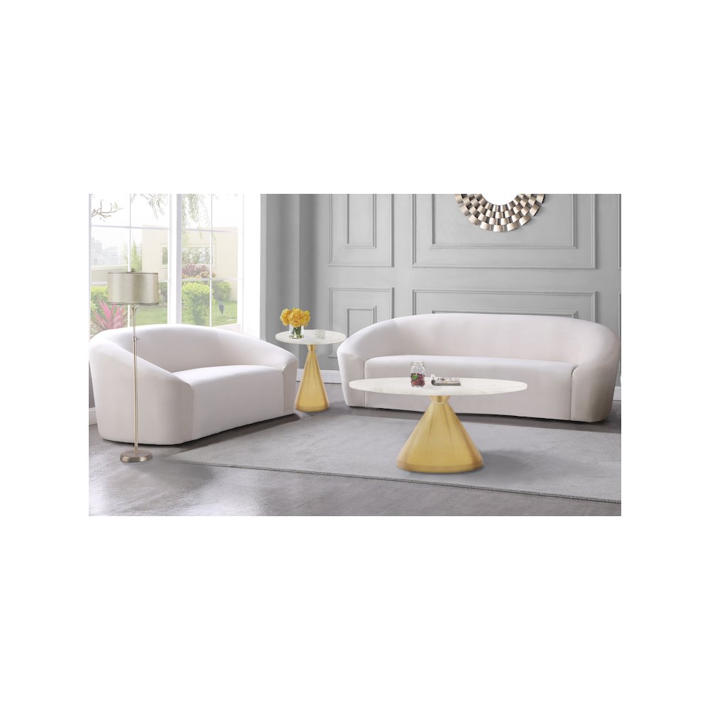 Emery White Marble End Table. Picture 6