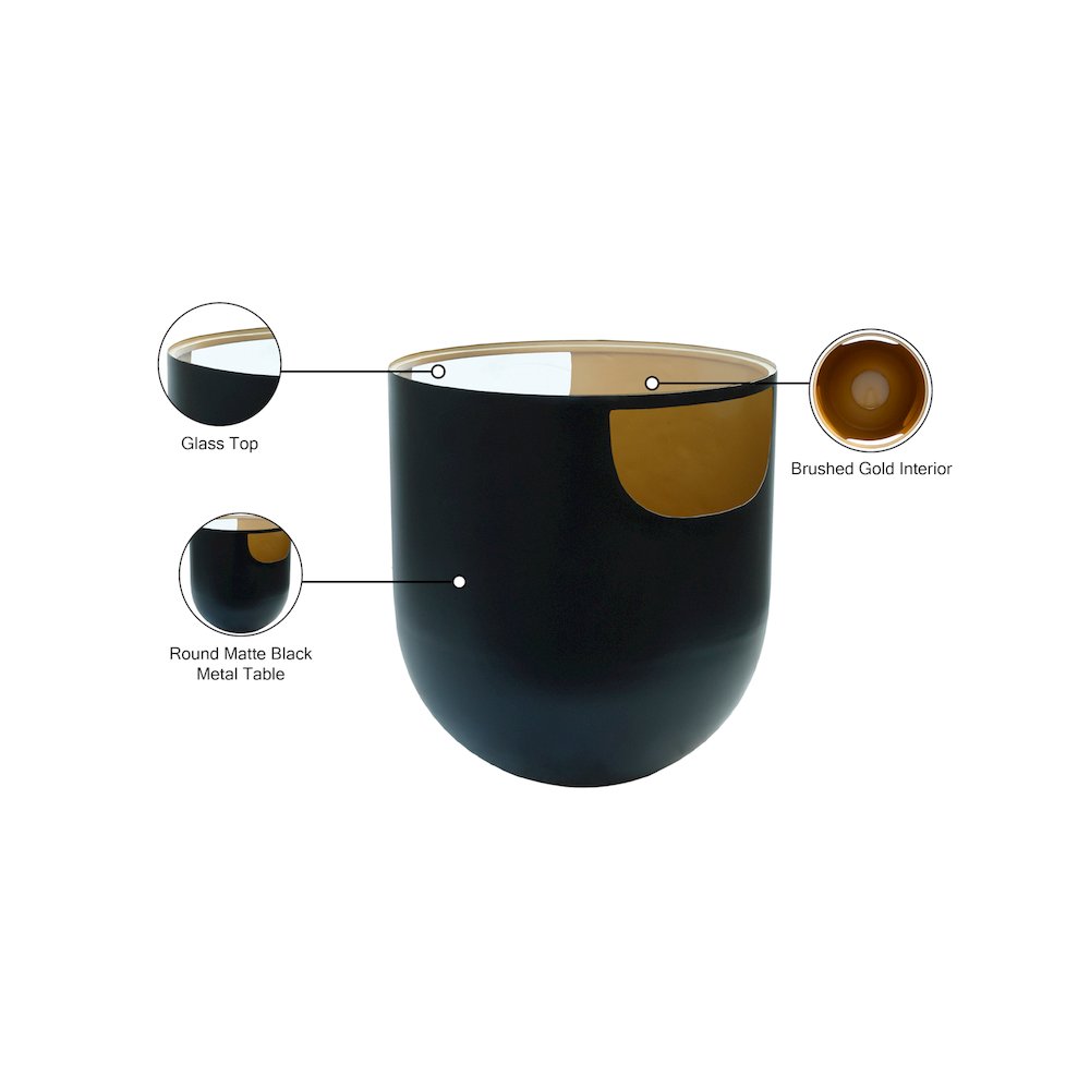 Doma Black / Gold End Table. Picture 7