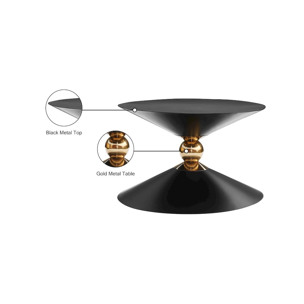 Malia Black / Gold Coffee Table. Picture 7