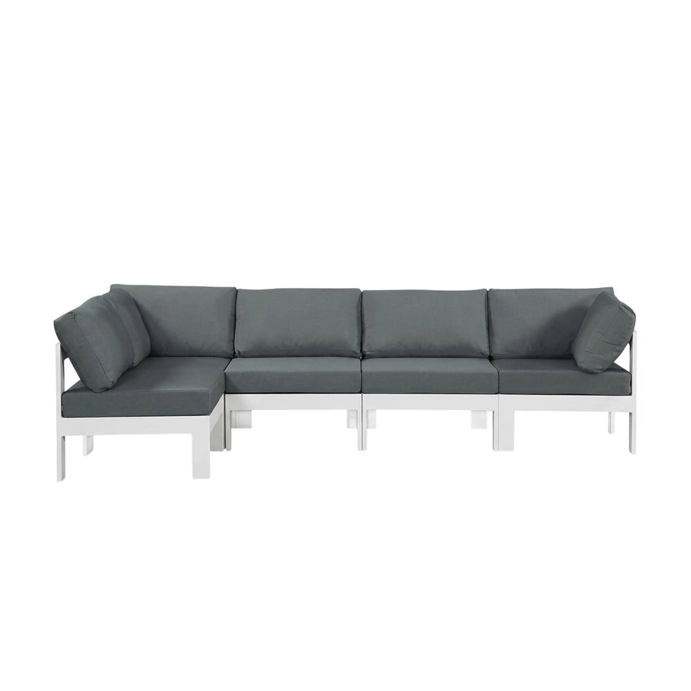 Gray Fabric Outdoor Patio Modular Sectional With Contemporary Design. Picture 4