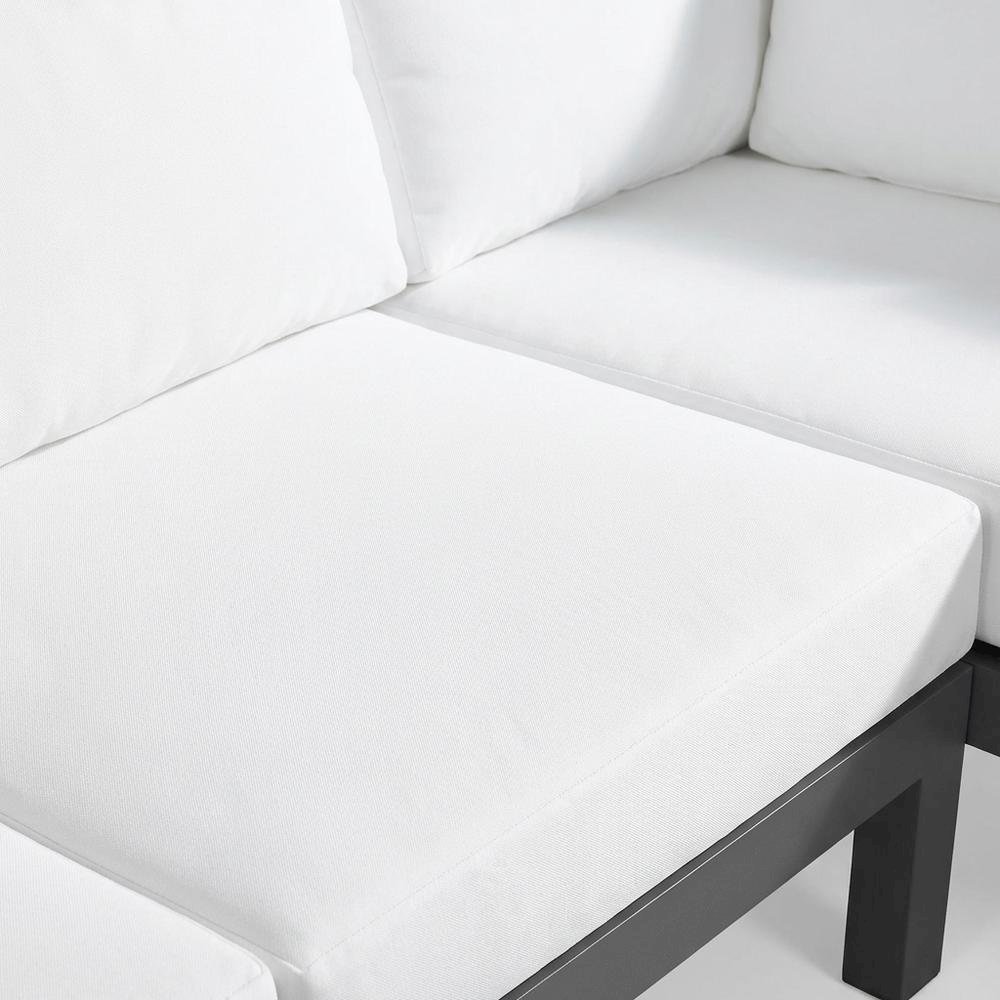 White Fabric Outdoor Modular Sectional With Contemporary Style. Picture 5