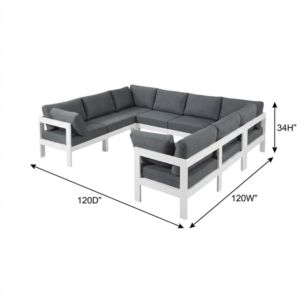 Gray Fabric Outdoor Patio Modular Sectional With Contemporary Design. Picture 7